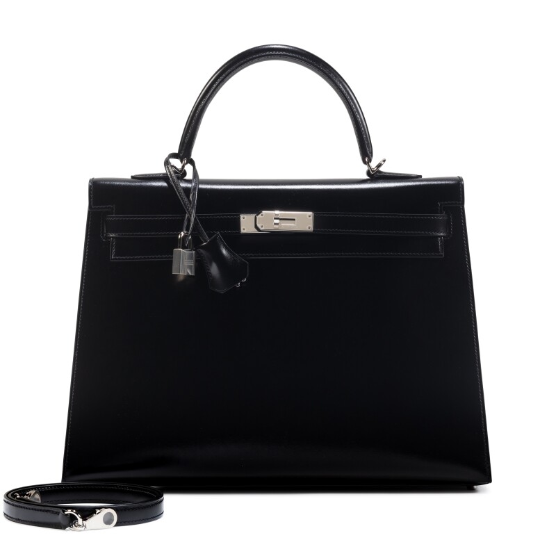 Hermes Hermès Black Box Kelly 35 Sellier Palladium Hardware, 2021