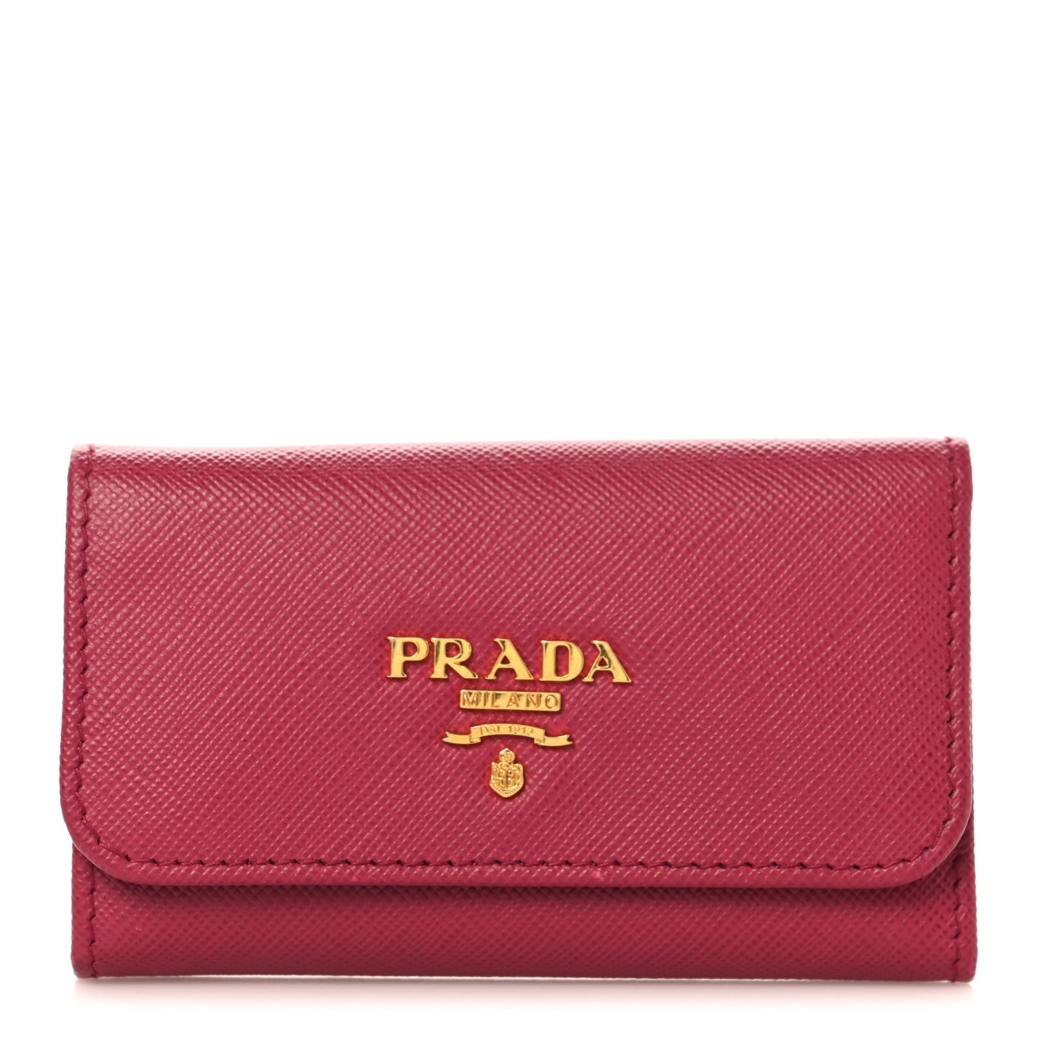 Prada Saffiano Metal 6 Key Holder Ibisco