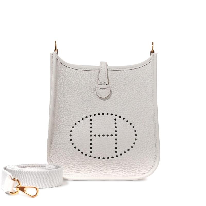 Hermes White Clemence Mini Evelyne II TPM 16 Palladium Hardware, 2024