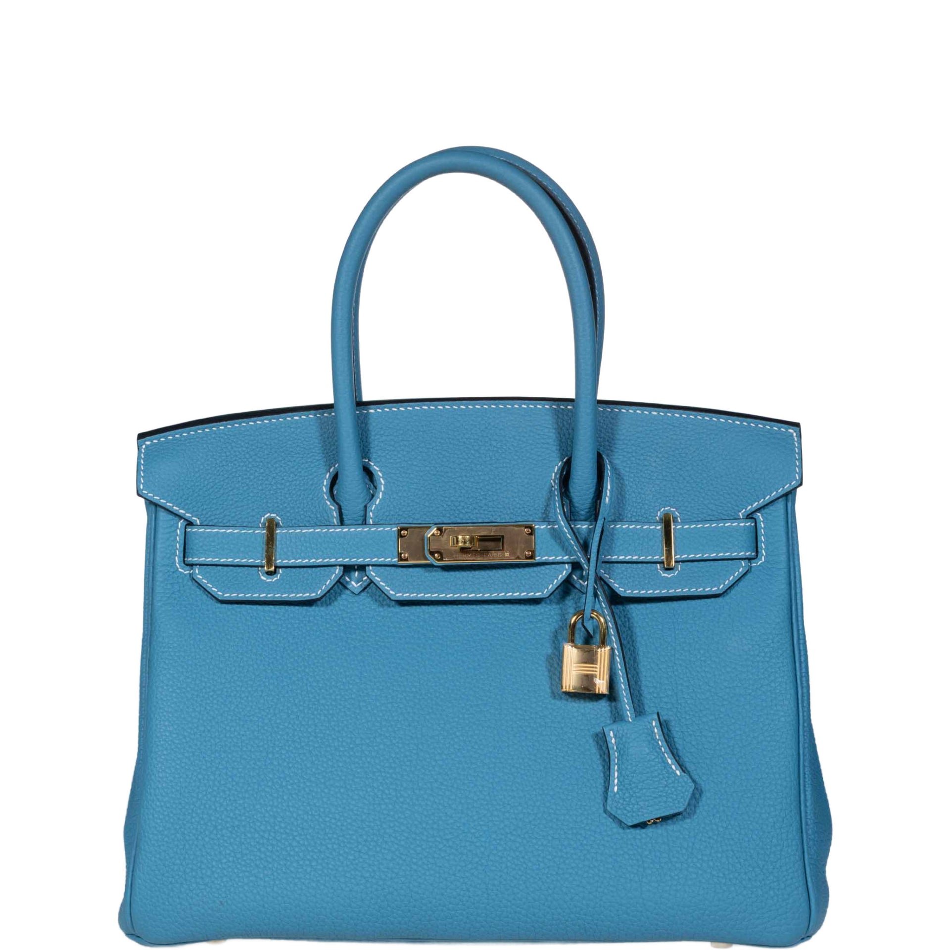 Hermes Hermès Birkin 30 Blue Jean Togo Gold Hardware