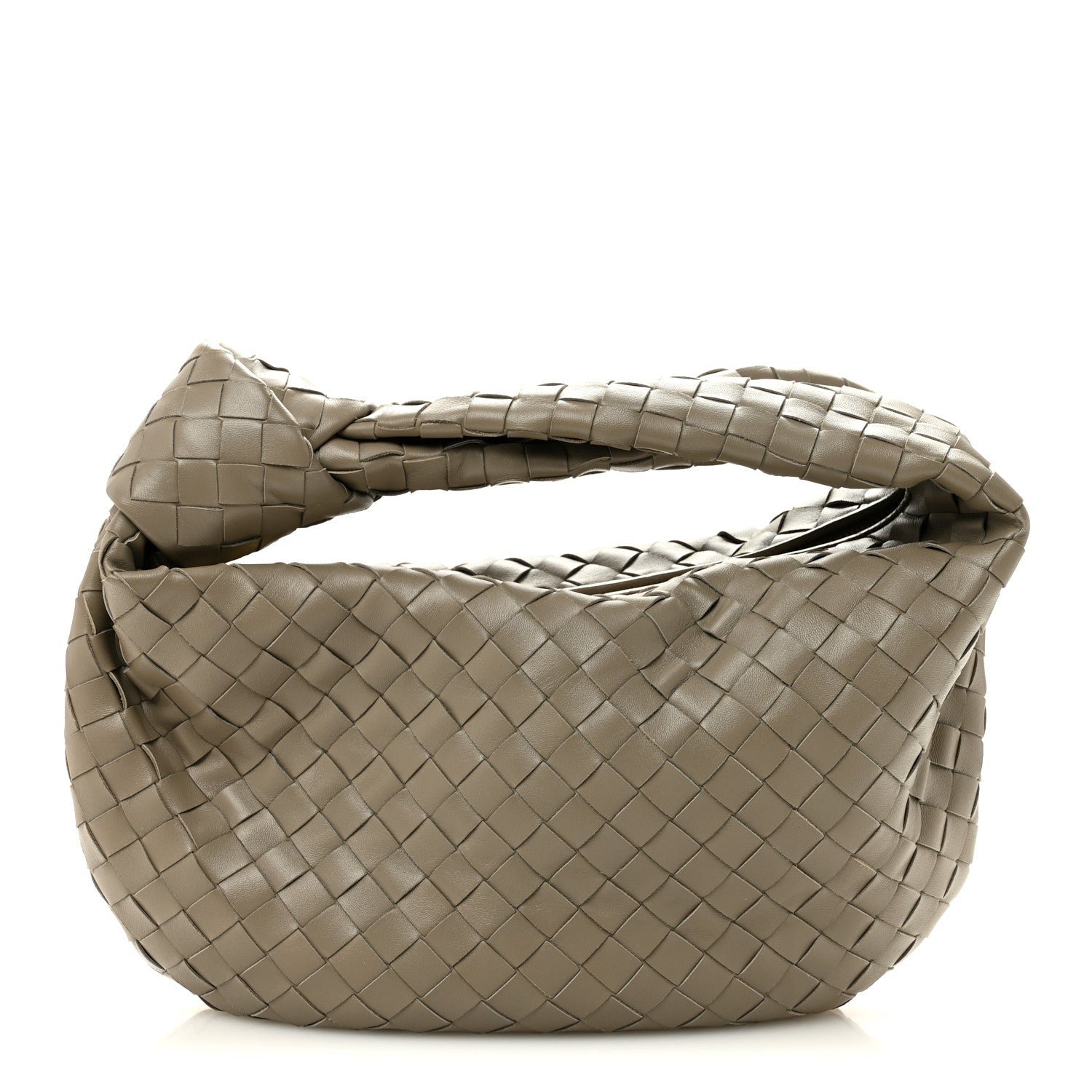 Bottega Veneta Nappa Intrecciato Teen Jodie Hobo Taupe Grey