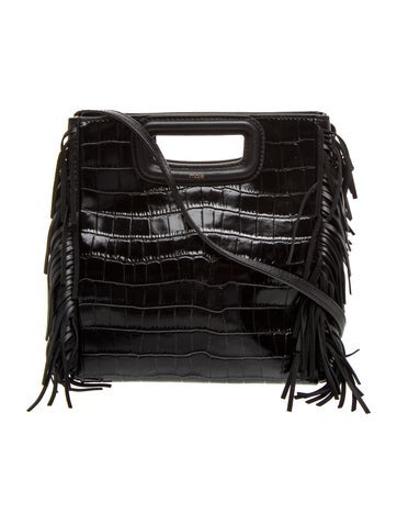 Maje Embossed Leather Top Handle Bag