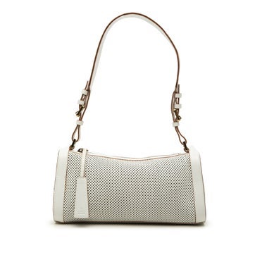 Perforated Calfskin Leather Shoulder Bag