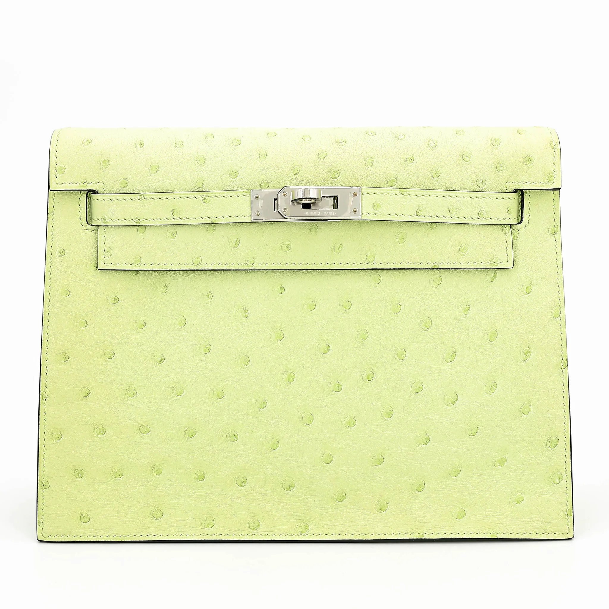 Excellent ( Rank SA ) HERMÈS Kelly Danse Jaune Bourgeon (R9) Ostrich Palladium hardware Z (2021)