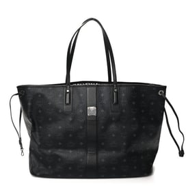 MCM Visetos Large Liz Reversible Shopper Tote Black