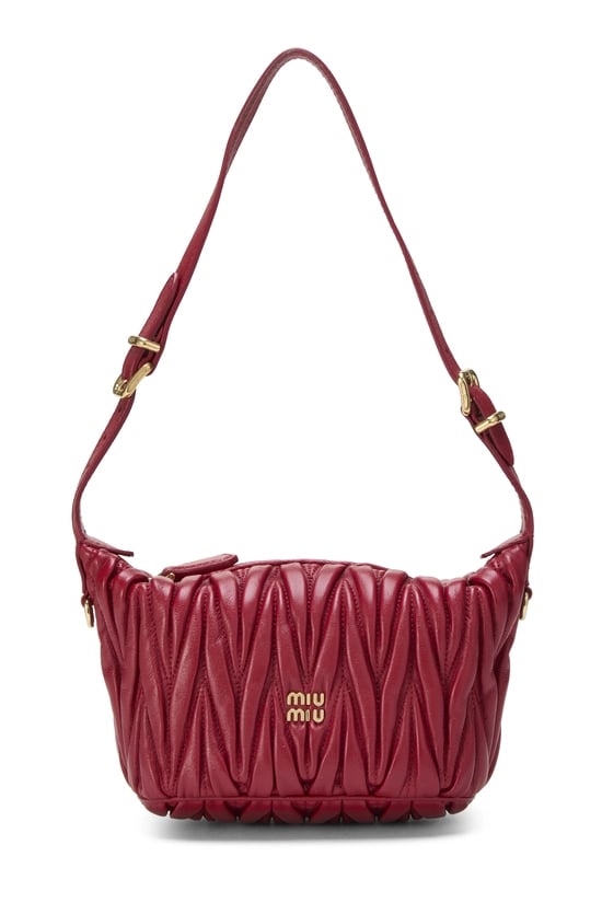 Red Quilted Nappa Shoulder Bag Mini