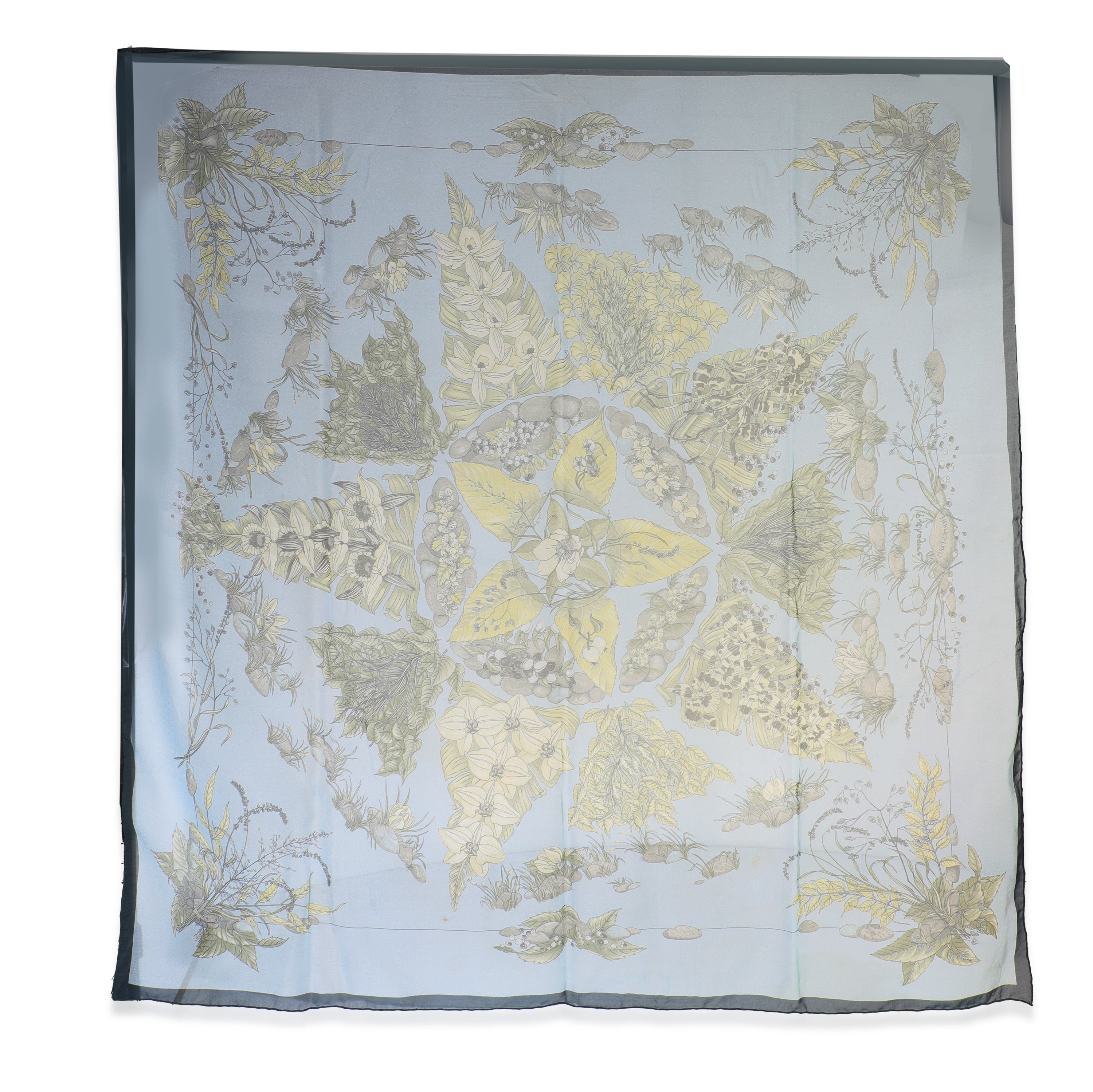 Hermes Green Sheer Silk Pythagorean Scarf 90