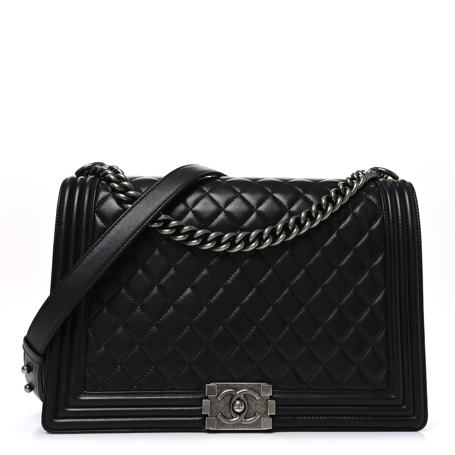 Chanel Lambskin Quilted Large Boy Flap Black