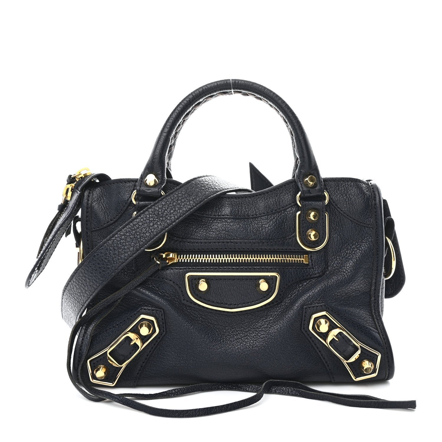 Balenciaga Balenciaga Chevre Gold Metallic Edge Hardware Mini City  Bleu Nuit Dark Sea