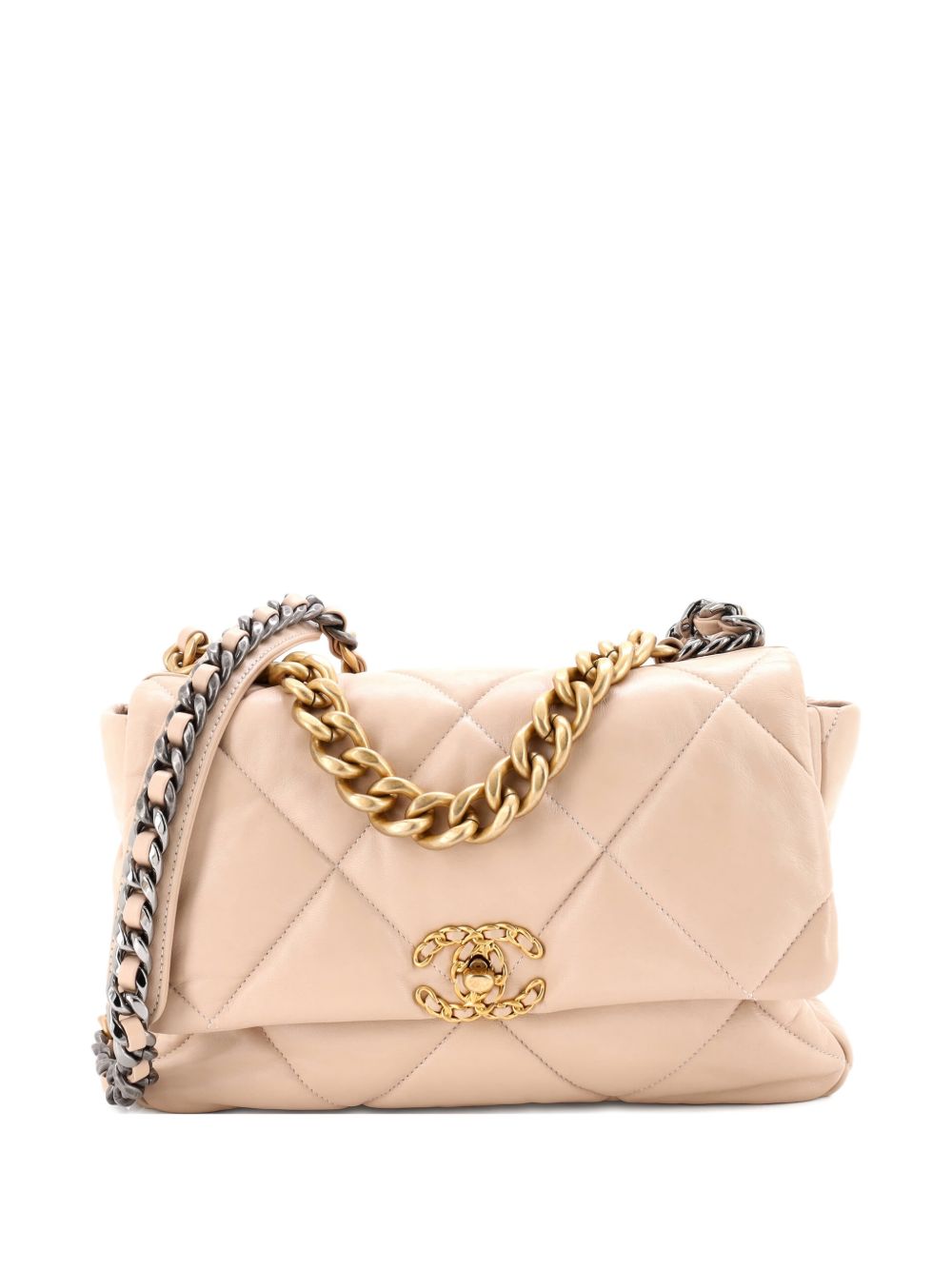 19 Flap Bag Quilted Leather Large crossbody bag