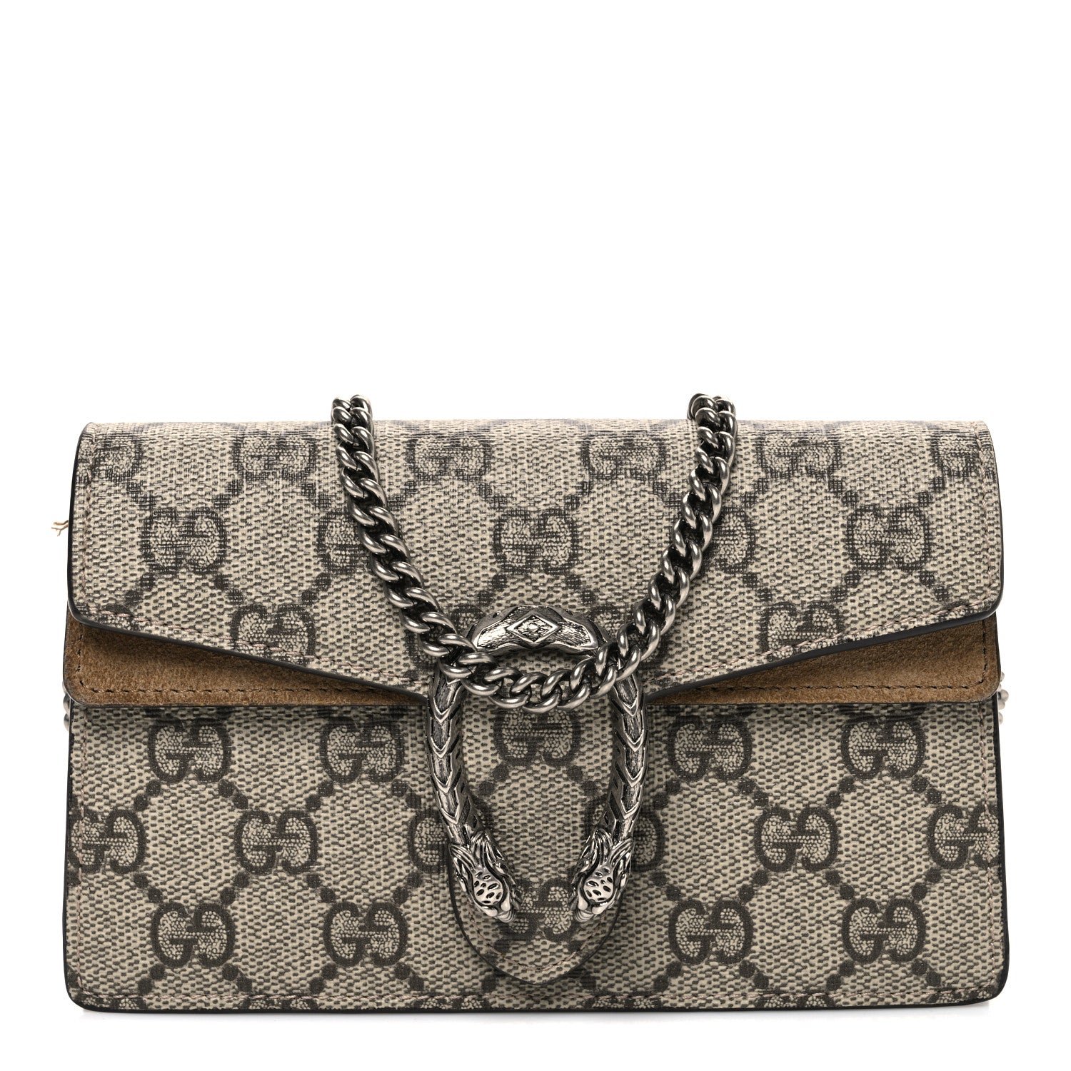Gucci GG Supreme Monogram Super Mini Dionysus Shoulder Bag Taupe