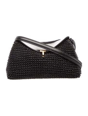 TOTEME Leather T-Lock Woven Leather Bag