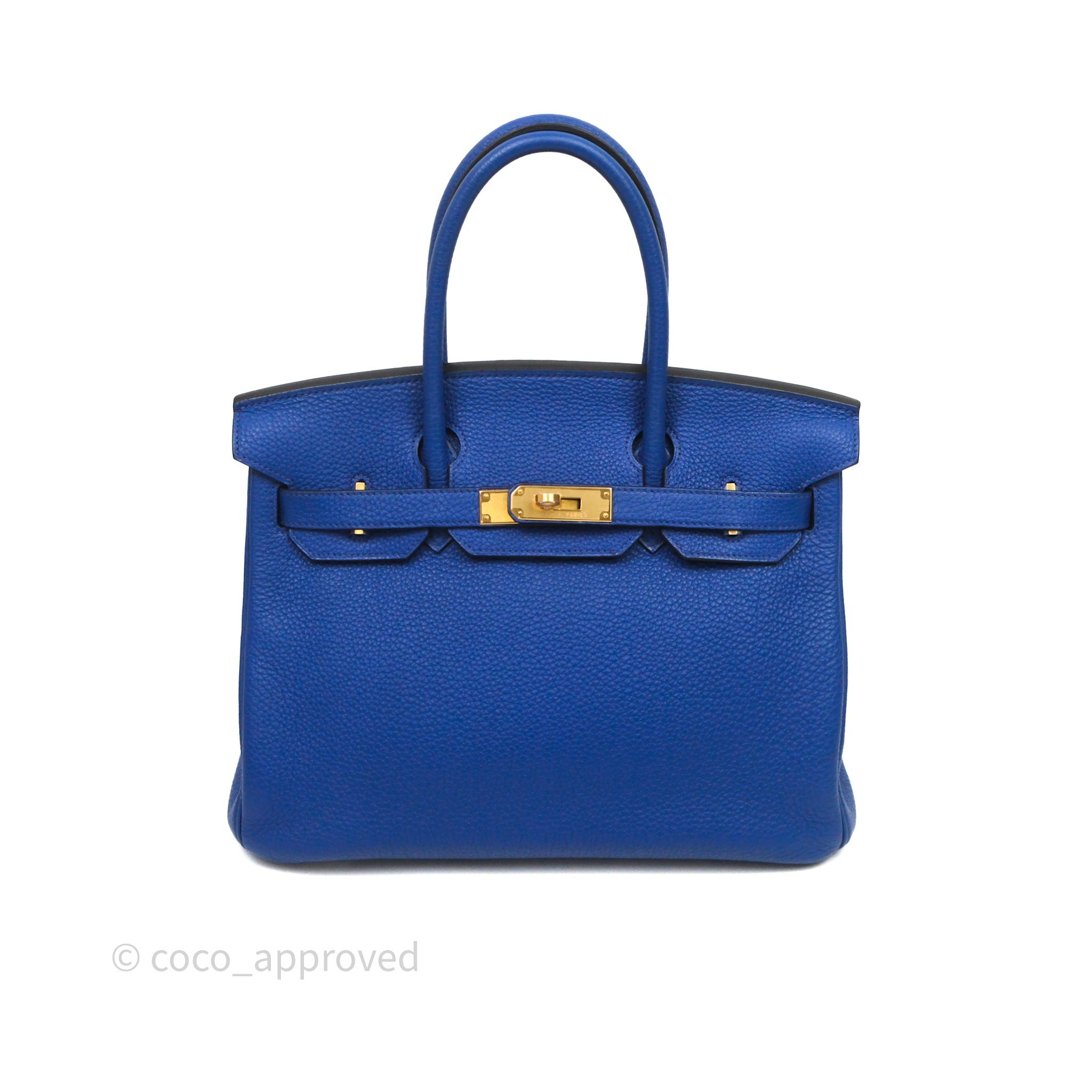 Hermes Hermes Birkin 30 Electric Blue 7T Togo Gold Hardware