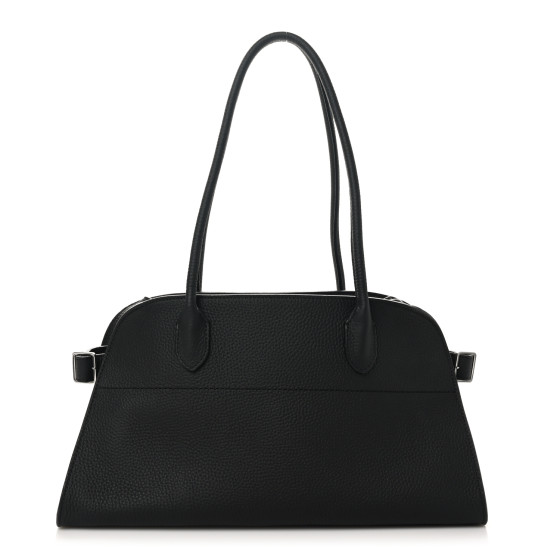 The Row Matte Grained Calfskin Margaux Shoulder 12 Black