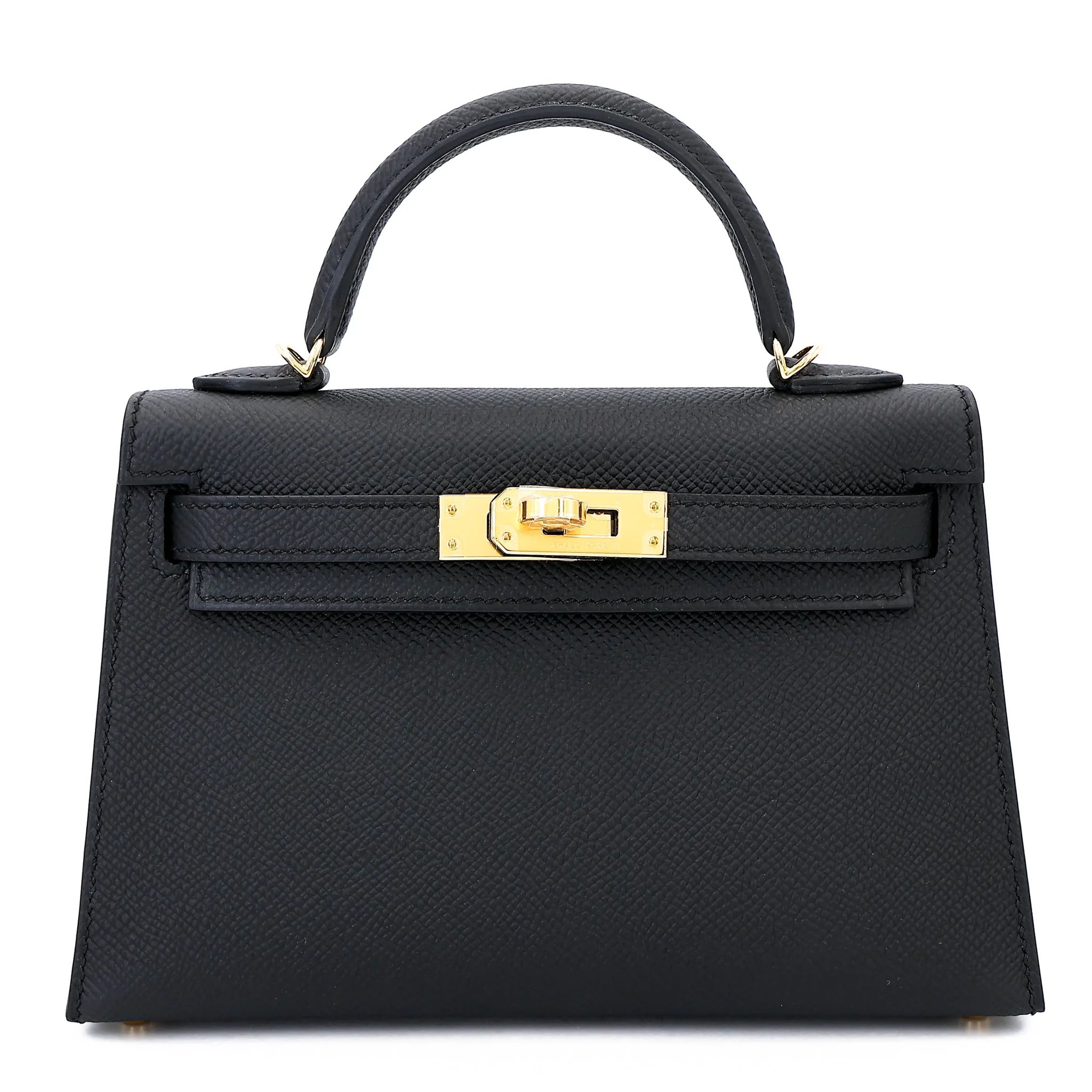 Brand New ( Rank N ) HERMÈS Mini Kelly II Noir (89) Epsom Gold hardware G (2026)