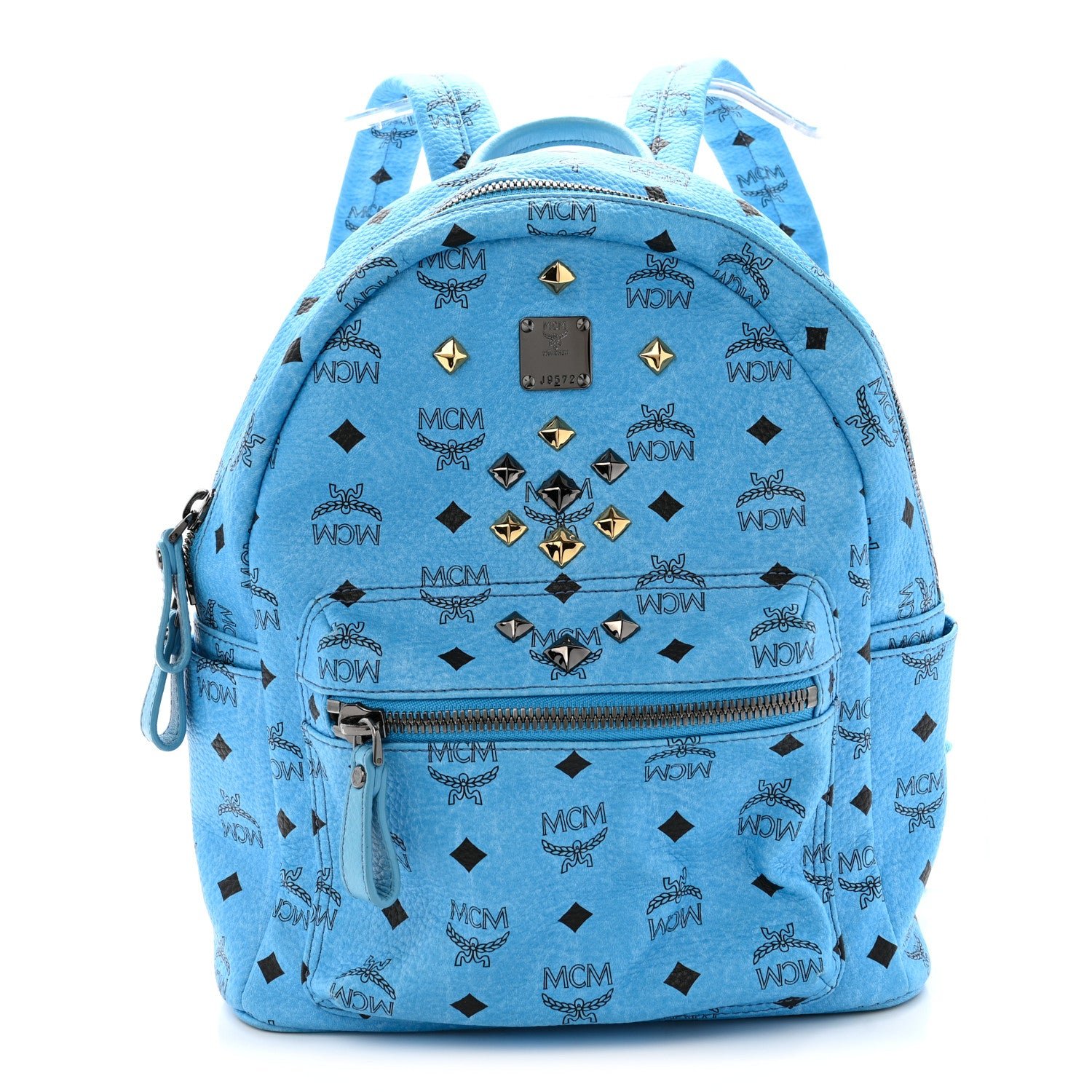 MCM MCM Visetos Studded Small Stark  Backpack Blue