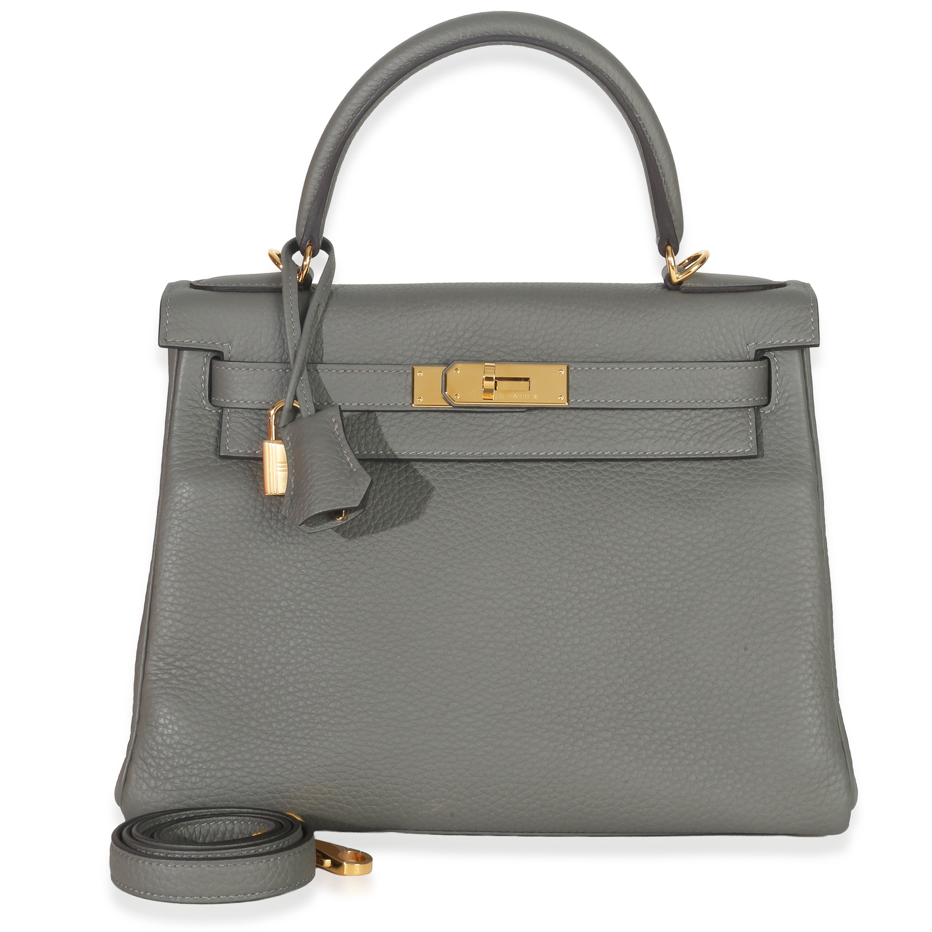 Hermes Gris Meyer Clemence Retourne Kelly 28 GHW