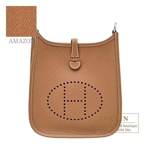 Hermes Evelyne Amazon bag 16/TPM Gold Clemence leather Silver hardware Bandouliere 111cm