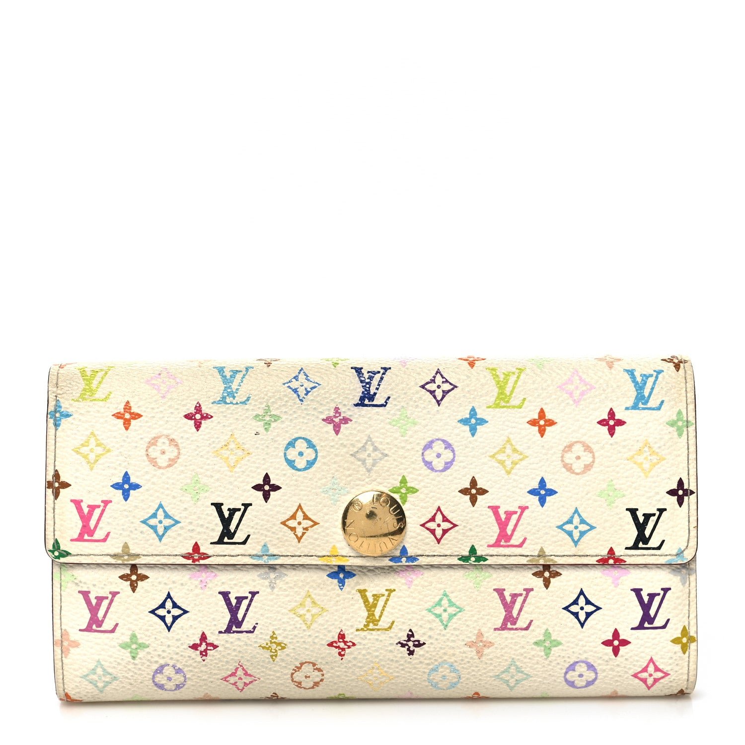 Louis Vuitton Monogram Multicolor Sarah Wallet White