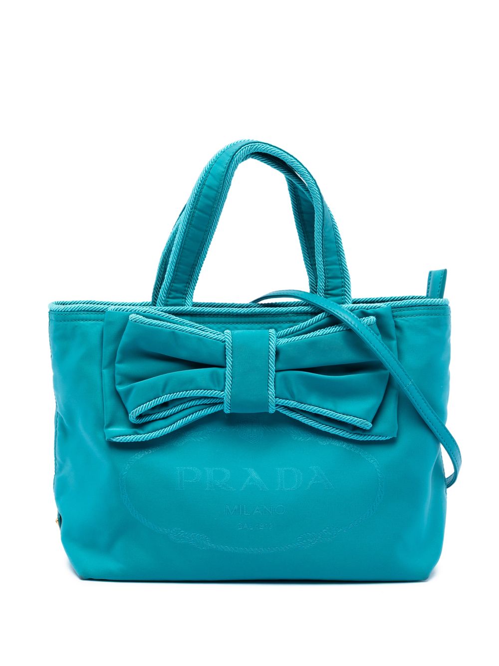 Prada 2013-2026 Tessuto Canapa Logo Bow satchel