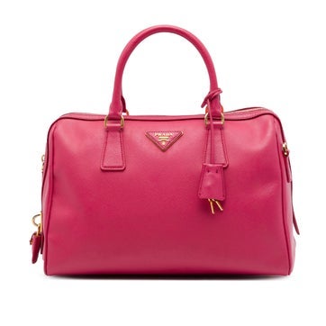 Leather Saffiano Lux Convertible Bowler Bag