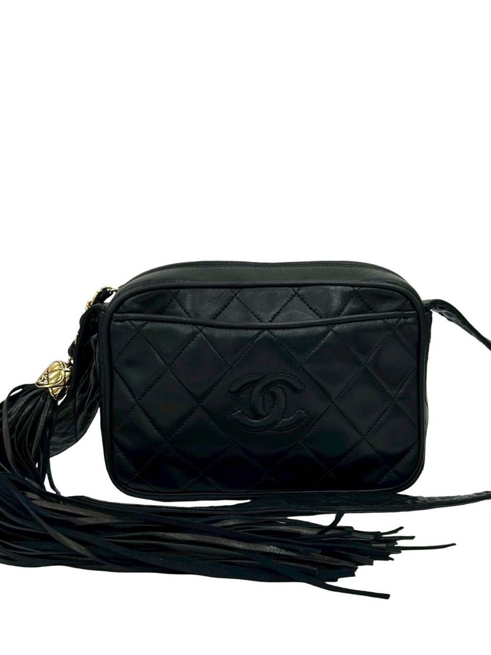1989-1991 Small CC Quilted Lambskin Tassel Camera Bag crossbody bag