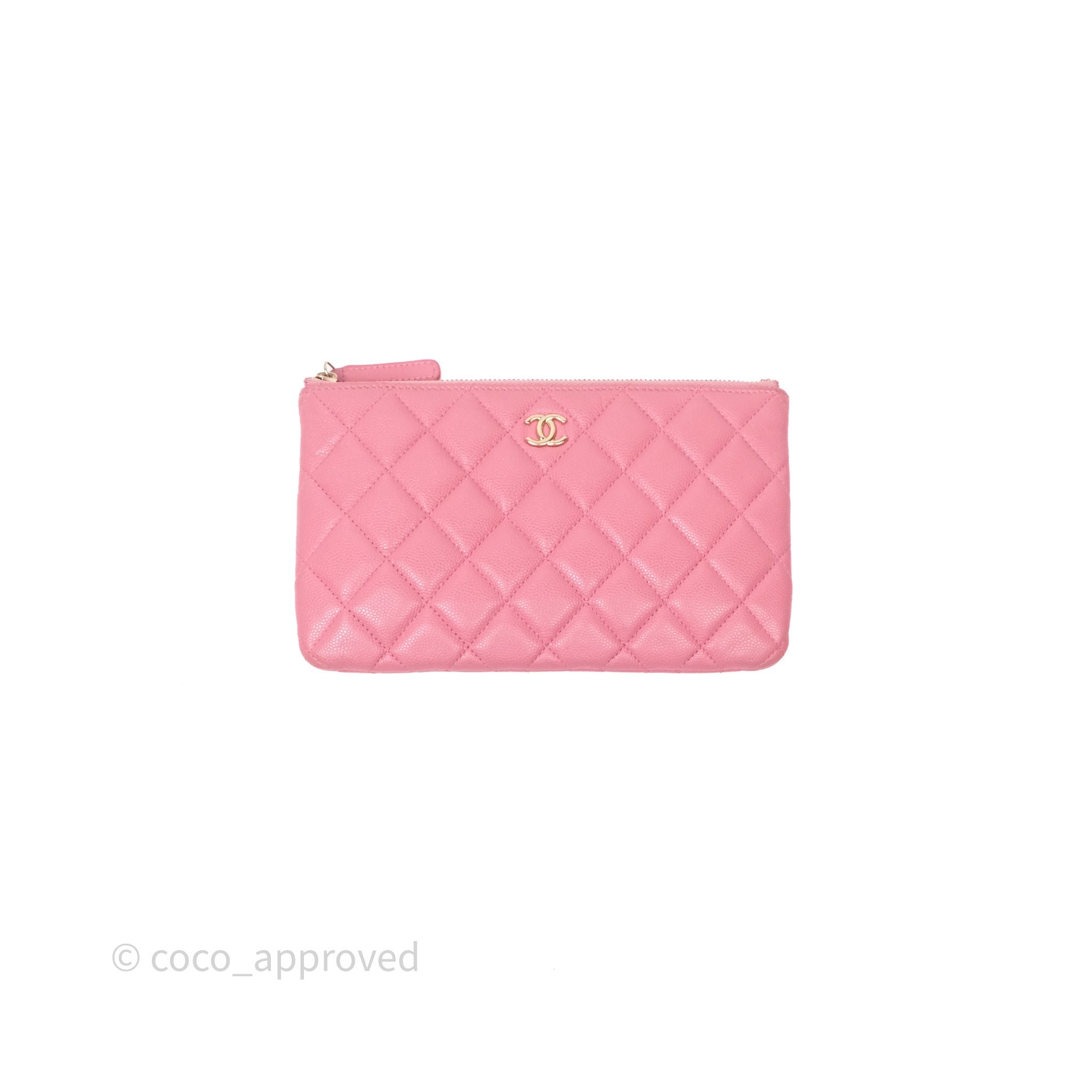 Chanel CC Pouch Caviar Pink Gold Hardware