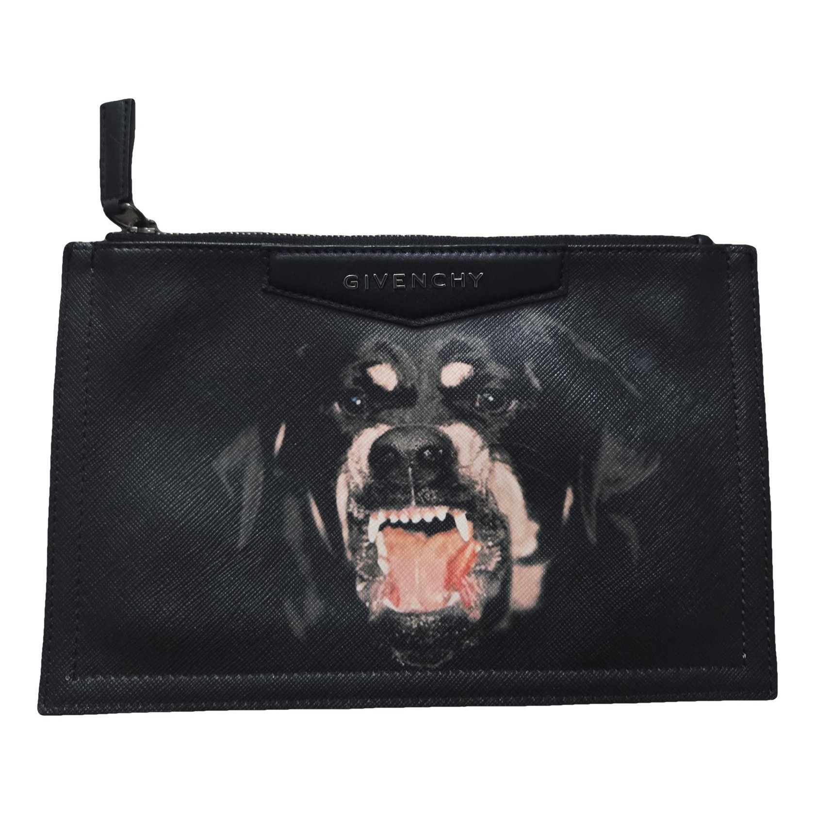 Leather clutch bag