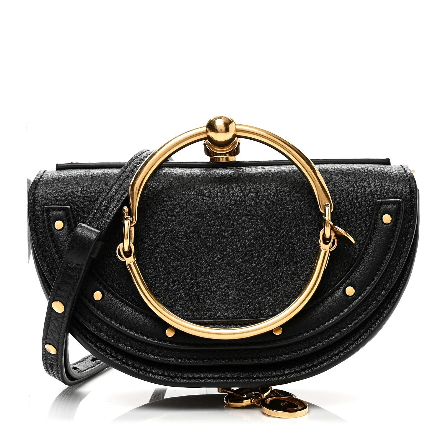 Chloe Calfskin Small Nile Bracelet Minaudiere Bag Black