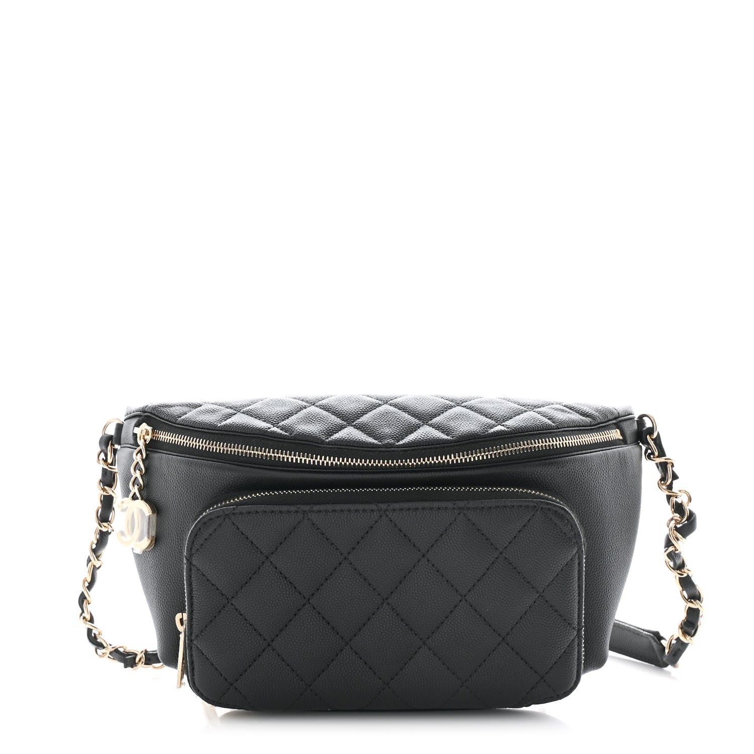 Chanel Caviar Quilted Business Affinity Waist Belt Bag Black