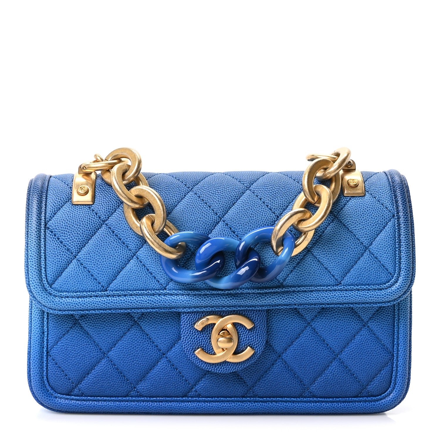 Chanel Caviar Quilted Small Sunset On The Sea Flap Blue