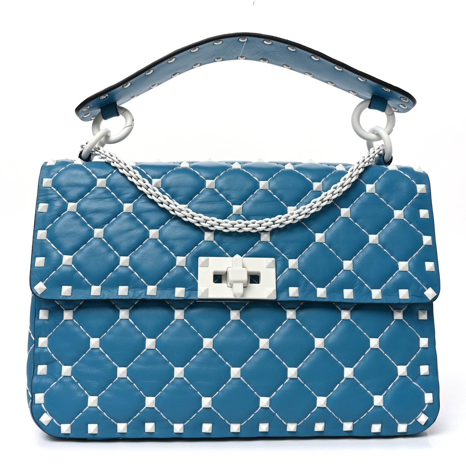 Valentino Garavani Nappa Medium Free Rockstud Spike Shoulder Bag Cerulean