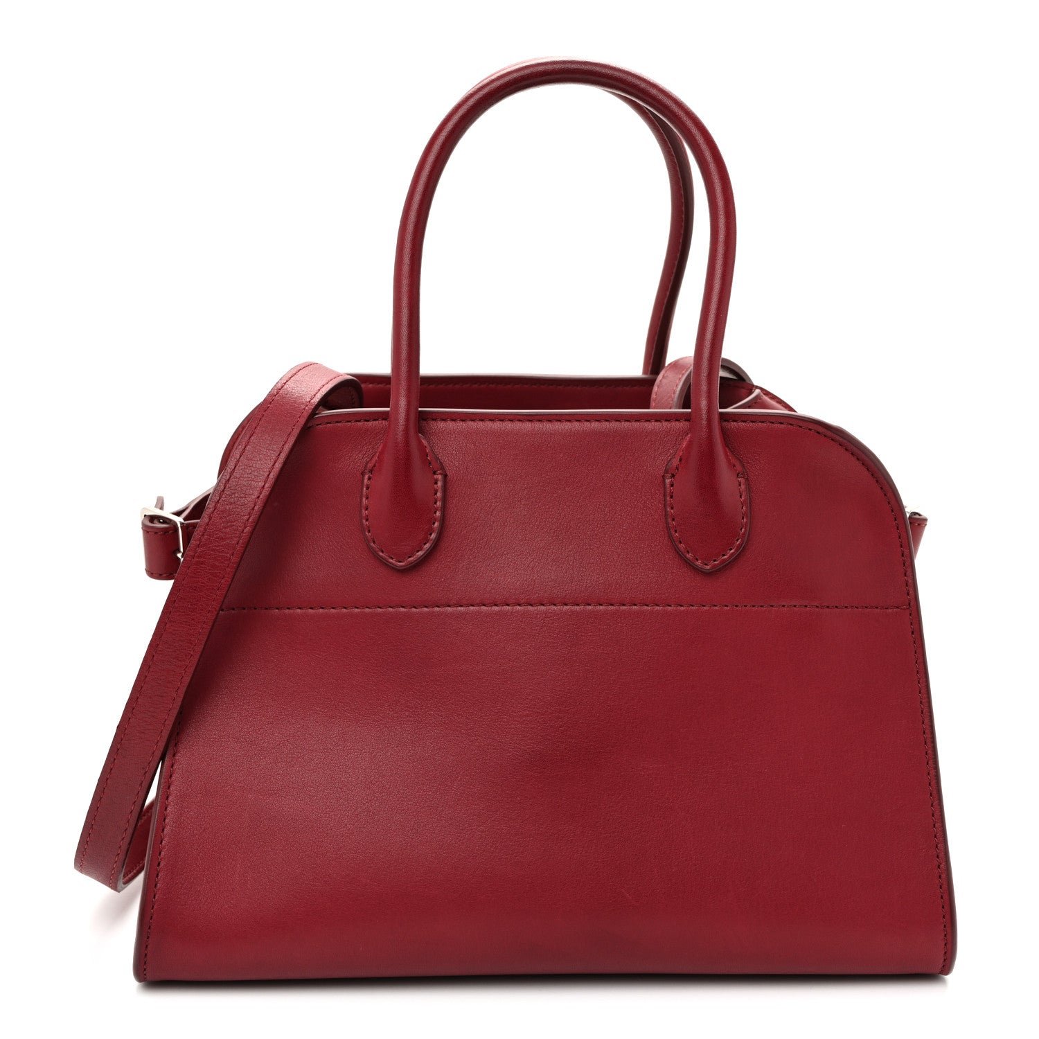 The Row Polished Saddle Calfskin Soft Margaux 10 Bag Amaranto