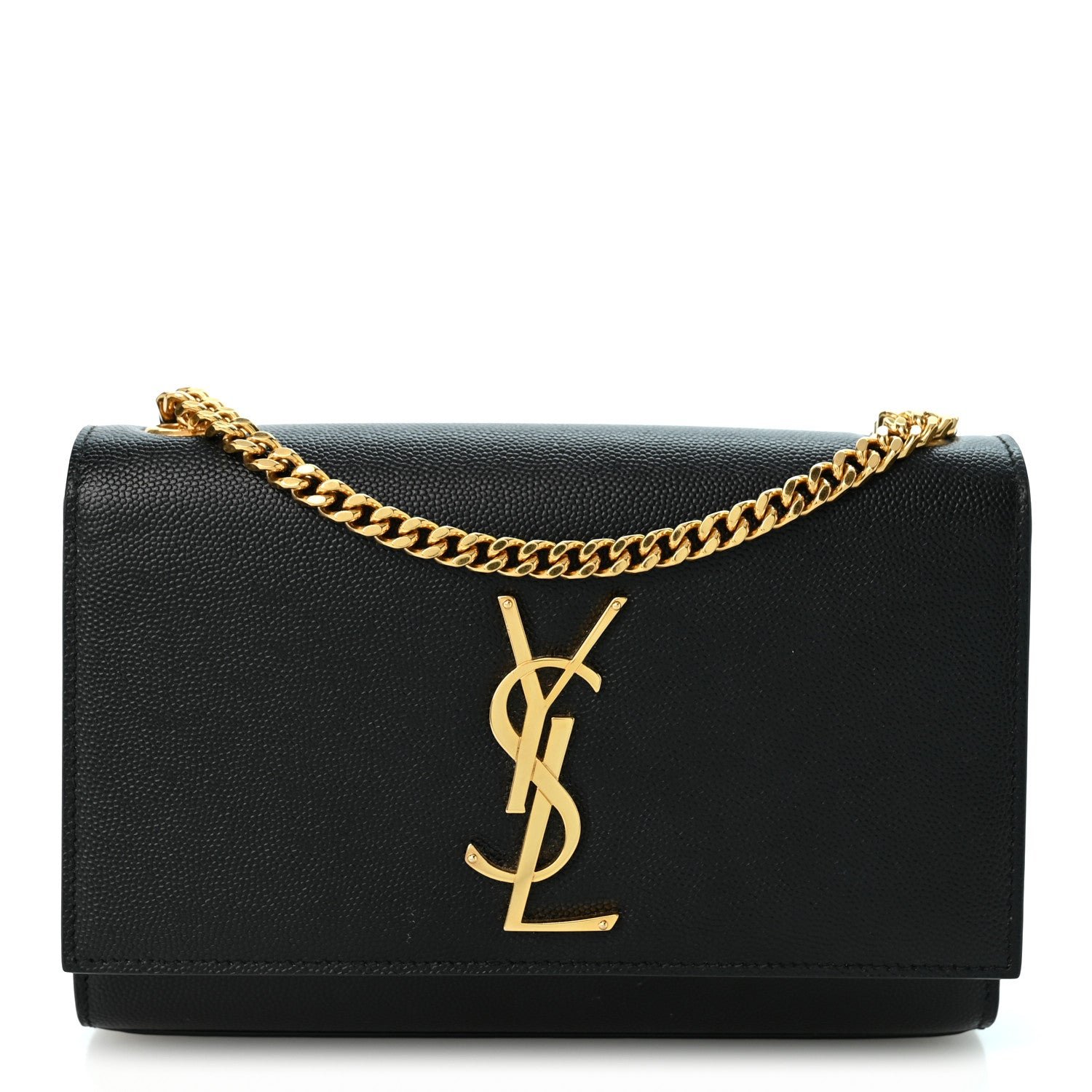 Saint Laurent Grain De Poudre Small Monogram Kate Satchel Black