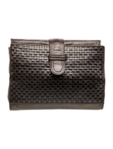 Leather Vintage Woven Leather Clutch Vintage