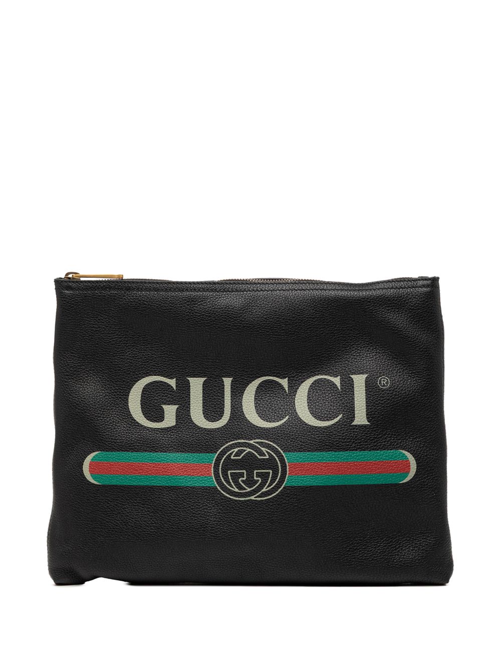 Gucci 2016-2026 Medium Leather Logo Portfolio clutch bag