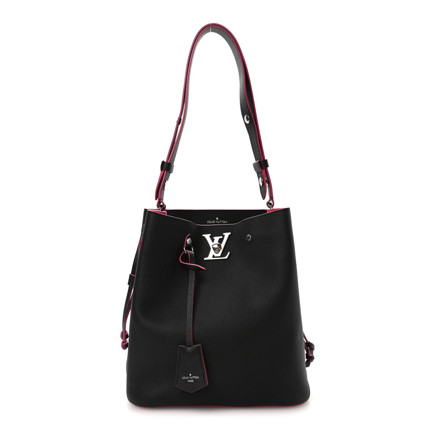 Louis Vuitton Calfskin Lockme Bucket Black