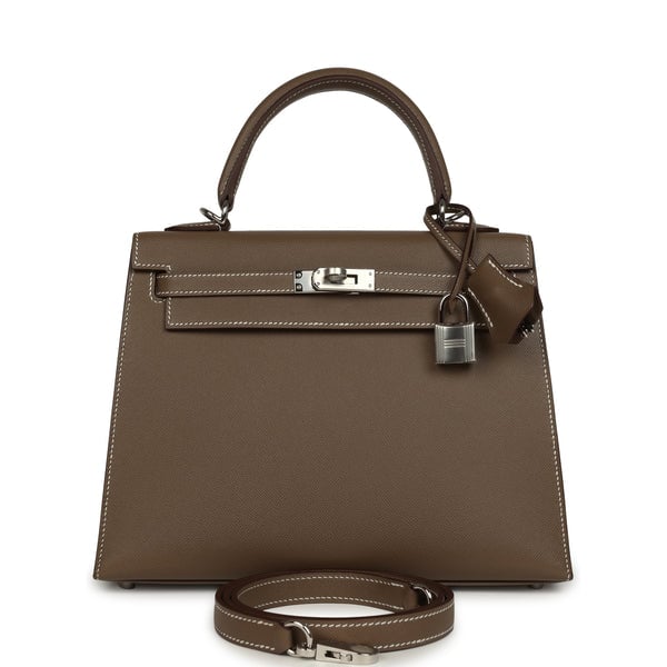 Hermes Hermes Kelly Sellier 25 Etoupe Madame Palladium Hardware