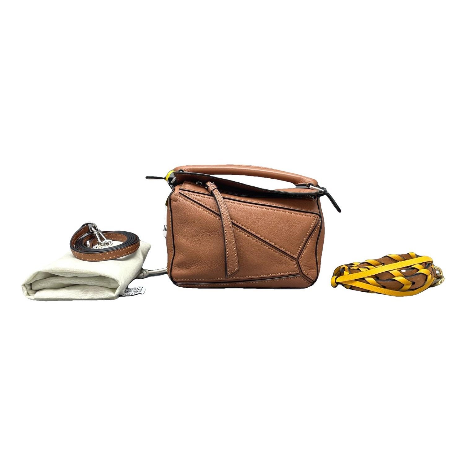 Puzzle leather handbag