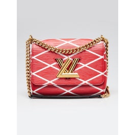 Louis Vuitton Rouge Malletage Epi Leather Twist Bag