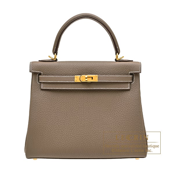Etoupe Hermès Kelly 25 bag with gold hardware
