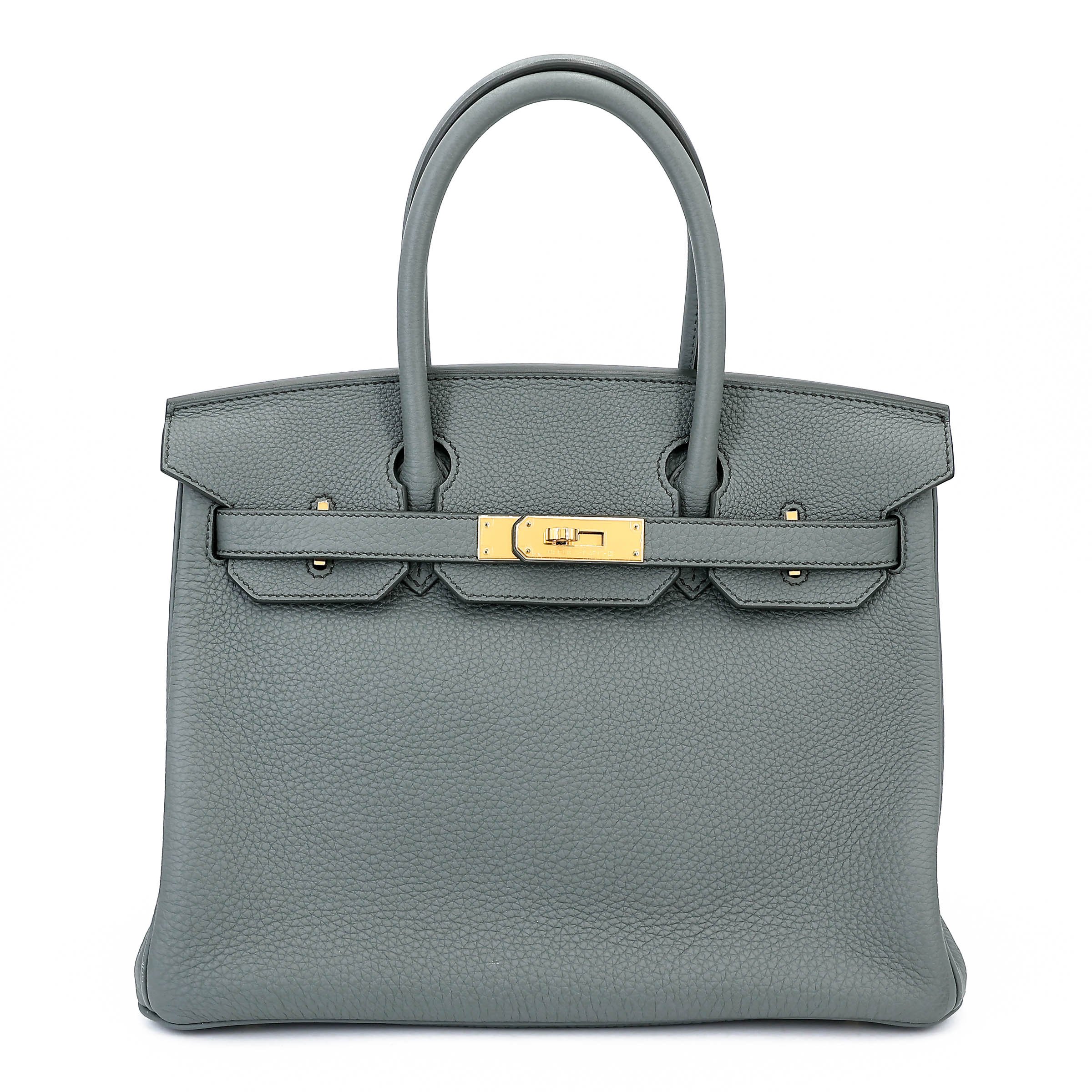 Very Good ( Rank A) HERMÈS Birkin 30 Vert Amande (63) Togo Gold hardware D (2019)