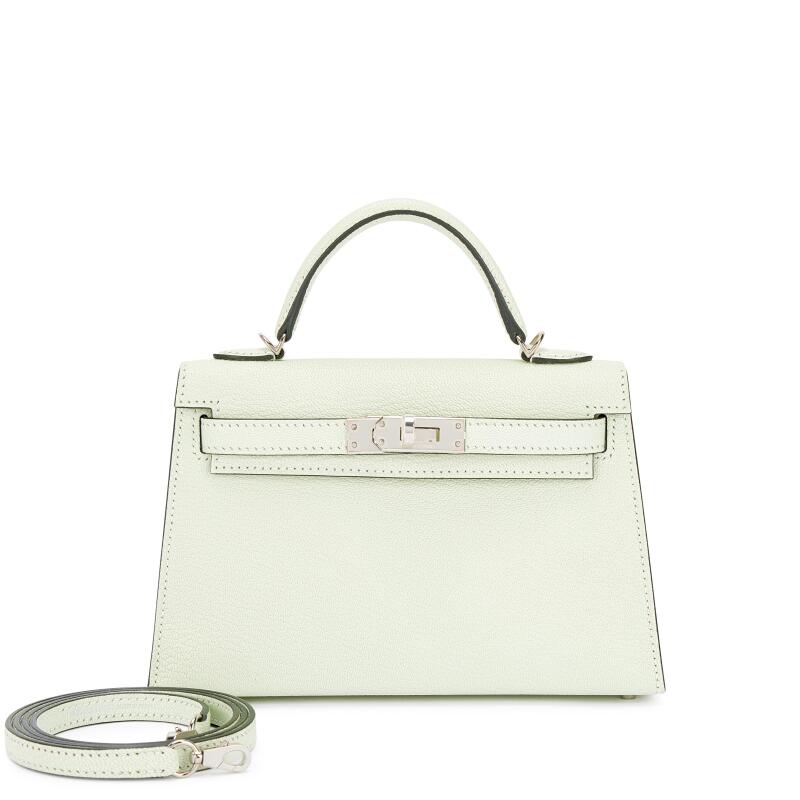 Hermes Vert Fizz Chèvre Mini Kelly II 20 Palladium Hardware, 2022