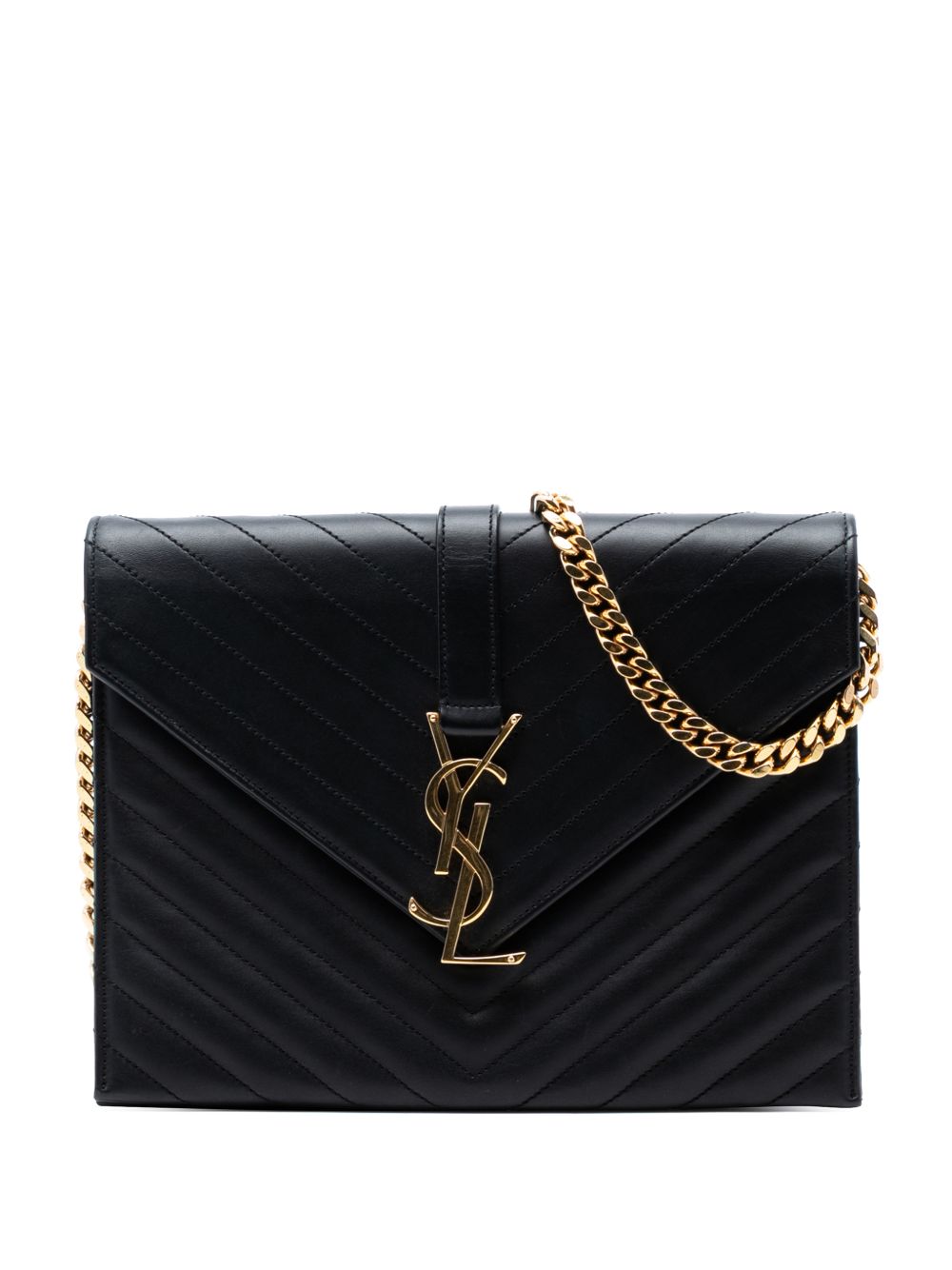 2014 Chevron Calfskin Classic Monogram Envelope crossbody bag
