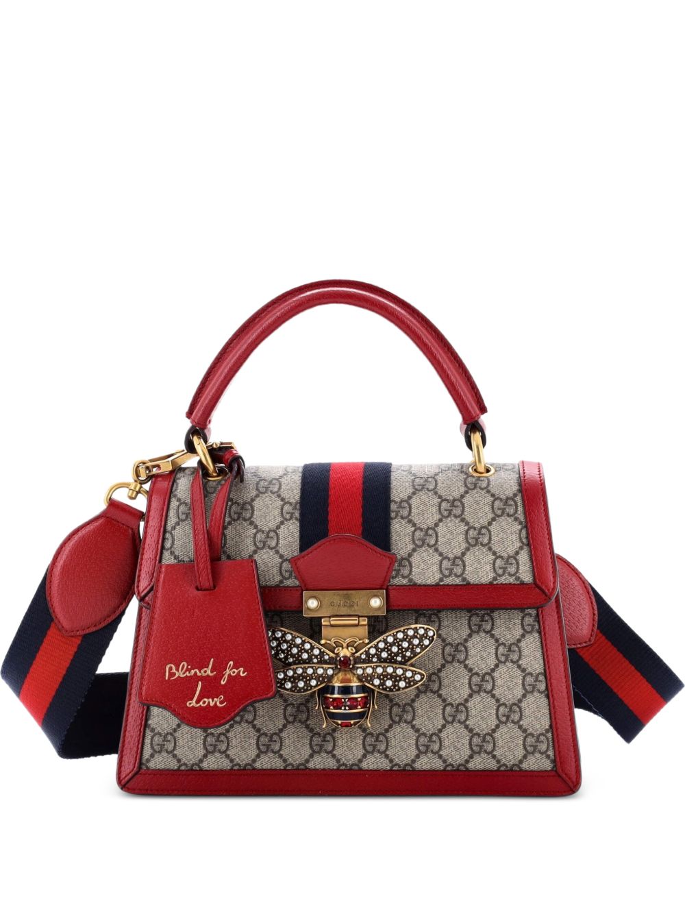 Queen Margaret Top Handle Bag GG Coated Canvas with Leather Small satchel