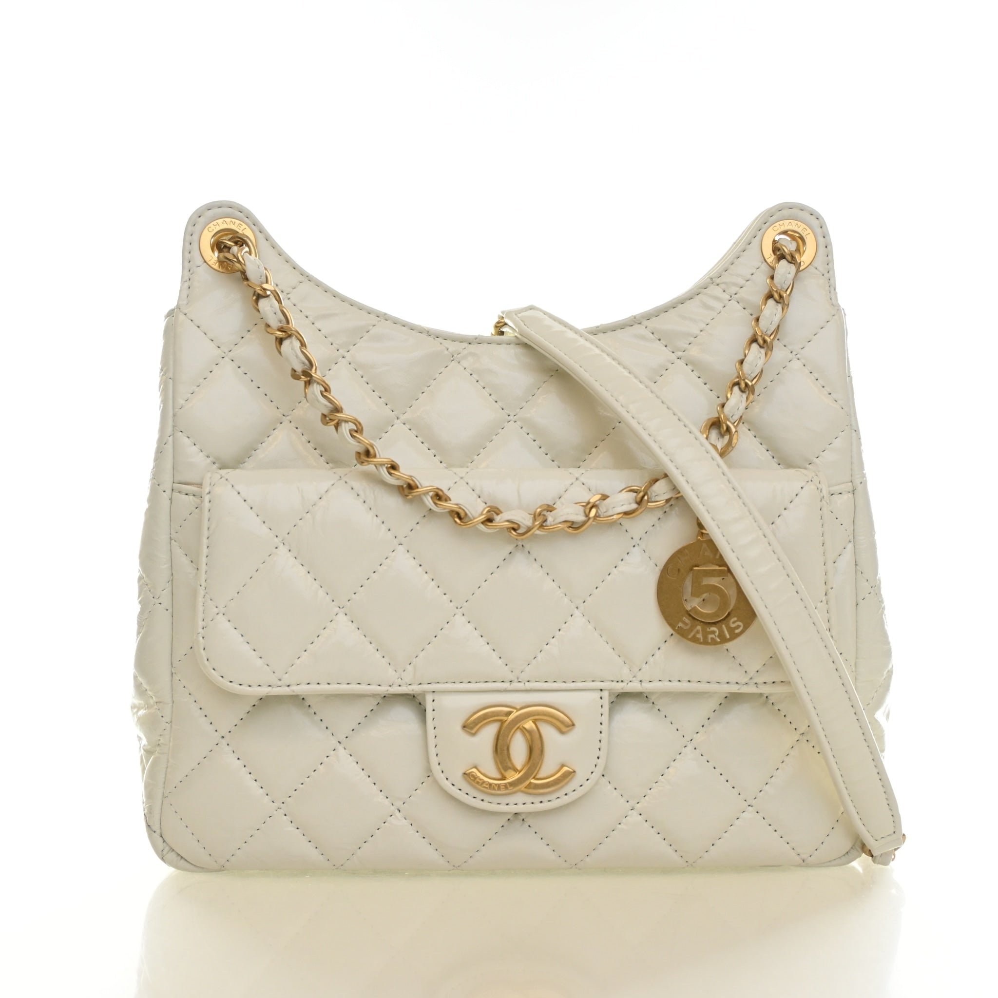 Chanel Medium Crumpled Calfskin Wavy CC Hobo