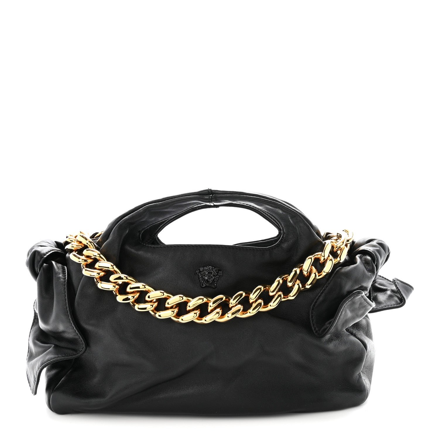 Versace Nappa Medusa Chain Shoulder Bag Black