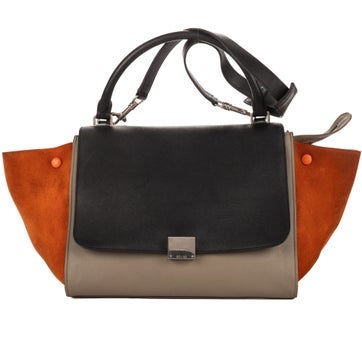 Celine Leather Medium Tricolor Trapeze