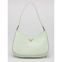 Prada Prada Light Green Brushed Leather Cleo Shoulder Bag