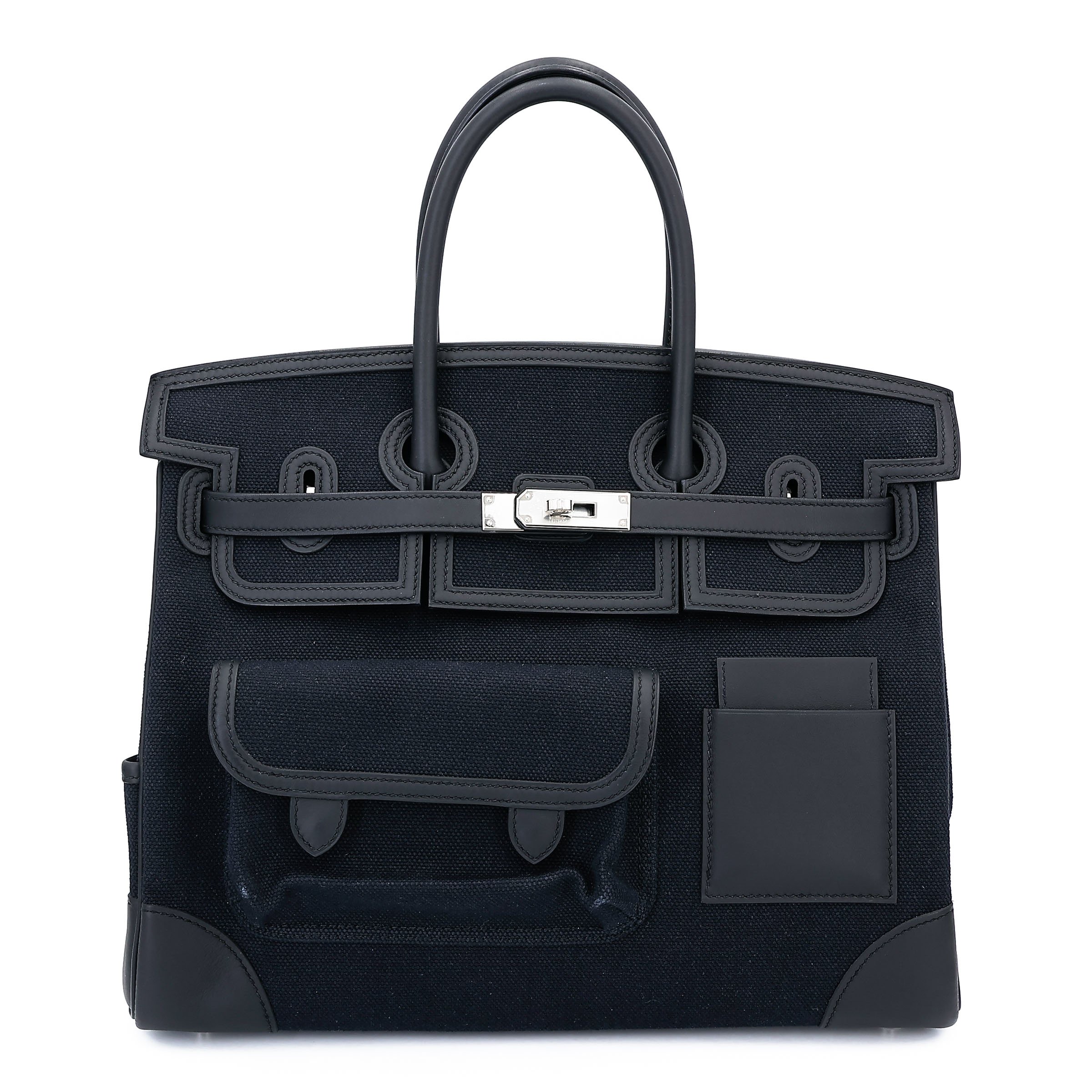 Hermes Excellent ( Rank SA ) HERMÈS Limited Edition Birkin Cargo 35 Noir (89) Swift Toile Goeland canvas Palladium hardware K (2025)